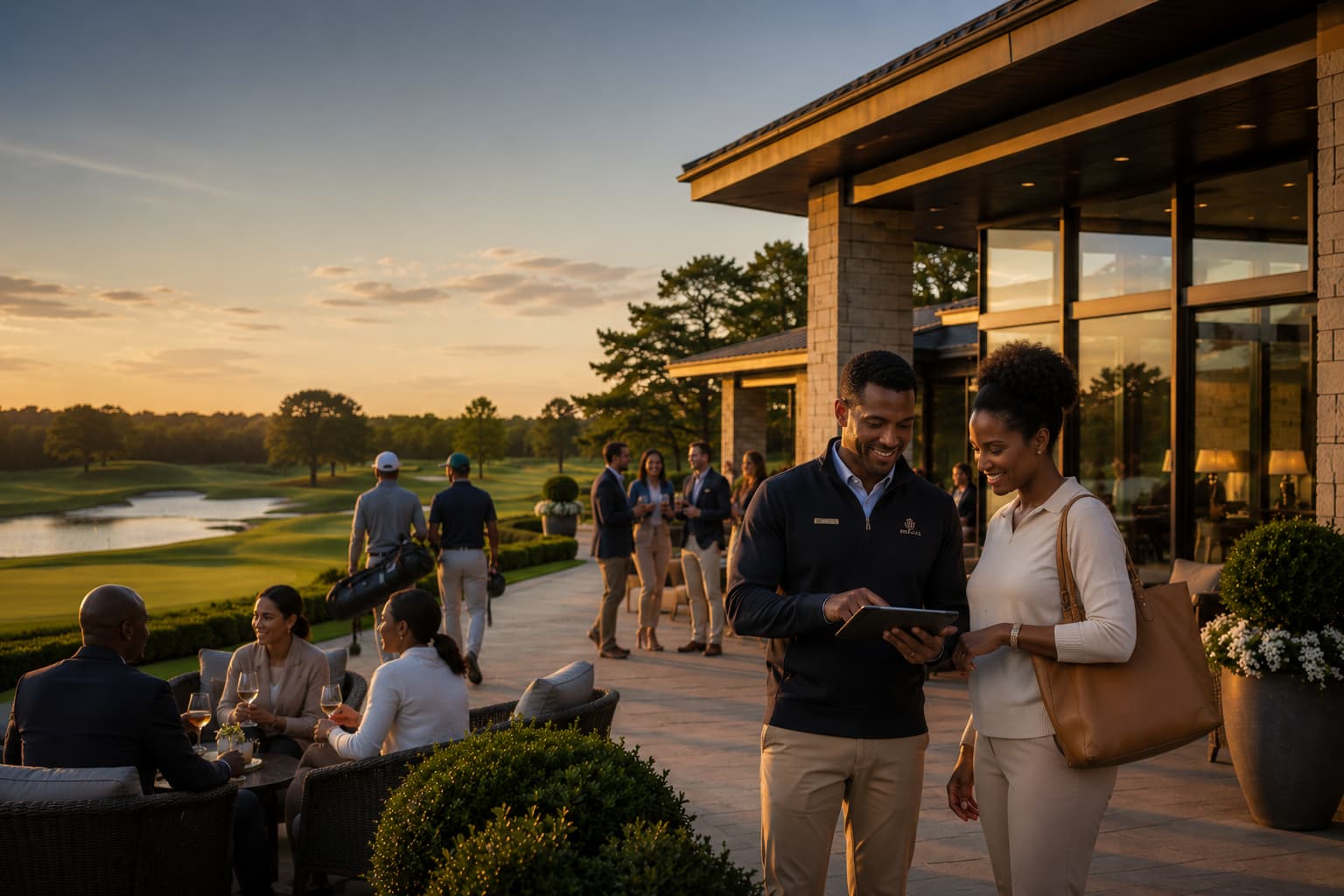 Beautiful clubhouse exterior view